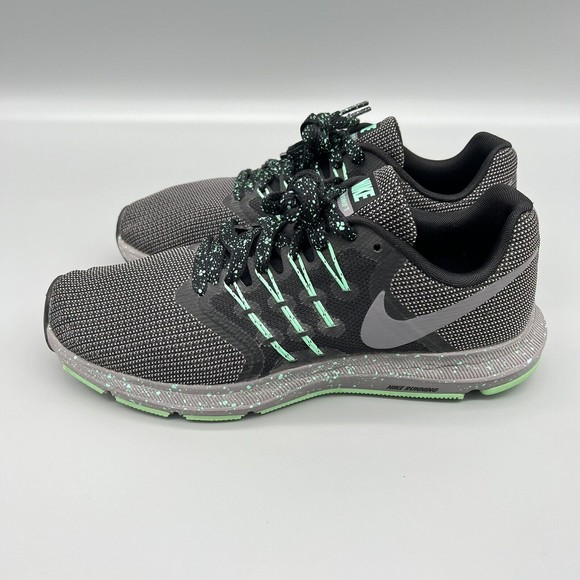 Nike Run Swift Womens SZ 7.5 Gray Black Green Running Shoes AR1904-001 EUC - Picture 4 of 11
